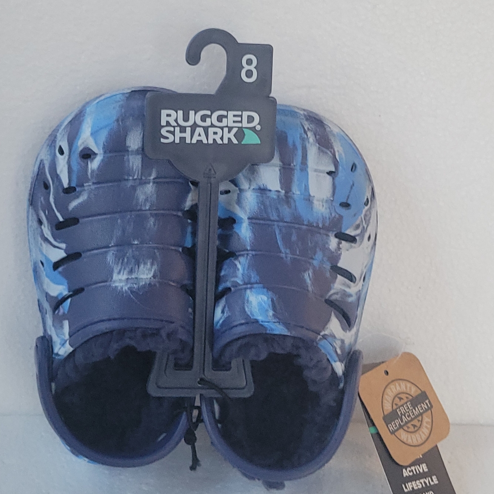 Rugged Shark Sz8Active Life Navy & Light Blue Kids Slip-On Clogs